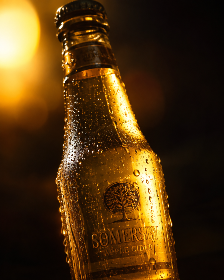 AI generated golden dew product shot